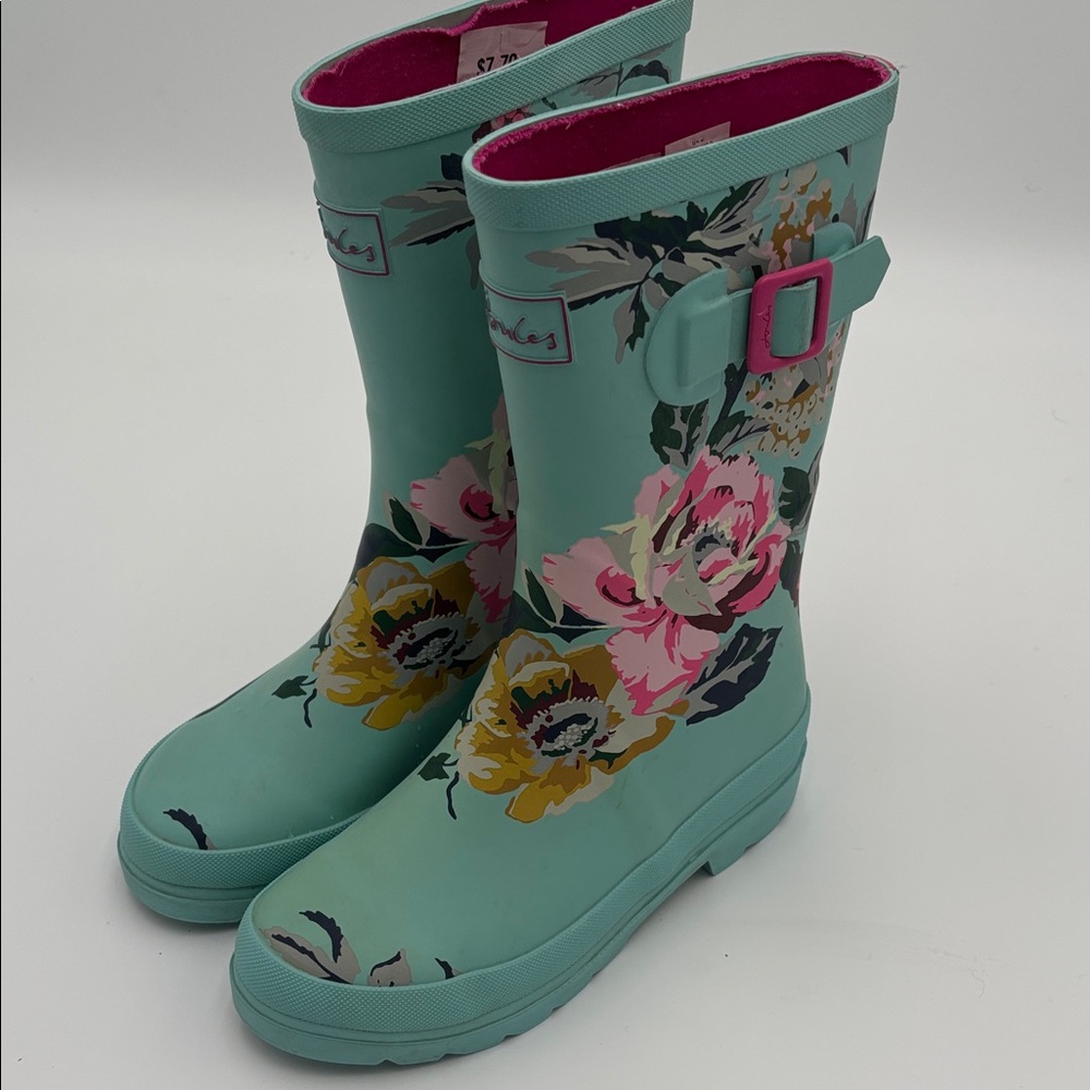 Floral Joules Rain Boots with Buckle spring Welly